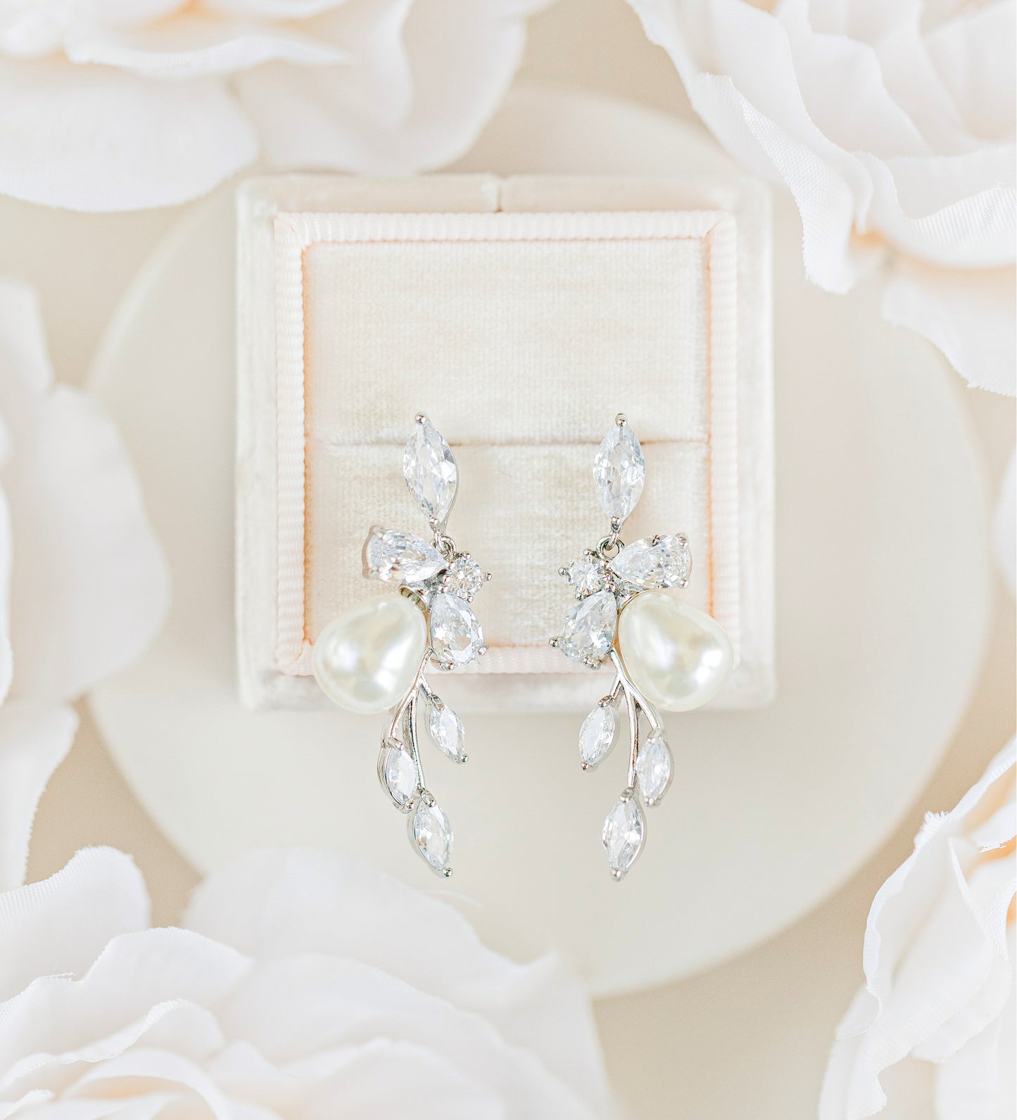 Pearl and peridot cluster earrings - Rosy Dawn | NOVICA